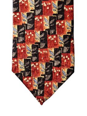 Vintage Ermenegildo Zegna XL Long Necktie Tie Men's Multicolor Floral Silk Italy